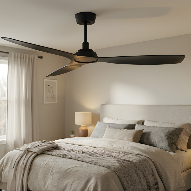 52 Inch Indoor Outdoor DC Black Fan with Remote