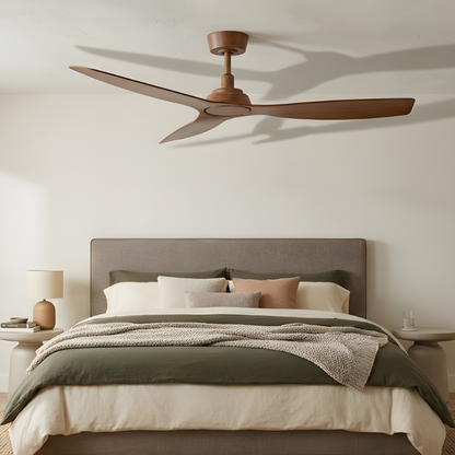 52 Inch Indoor Outdoor DC Fan in Dark Koa with Remote