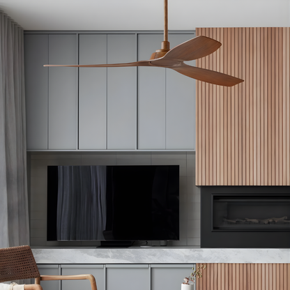 52 Inch Indoor Outdoor DC Fan in Dark Koa with Remote