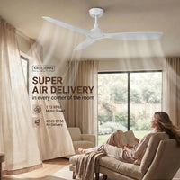 52 Inch Indoor Outdoor DC White Fan with Remote