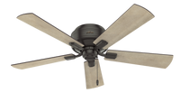 52 inch Crestfield Noble Bronze Low Profile Ceiling Fan with LED Light Kit and Pull Chain