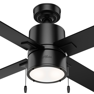 52 inch Beck Matte Black Ceiling Fan with LED Light Kit and Pull Chain