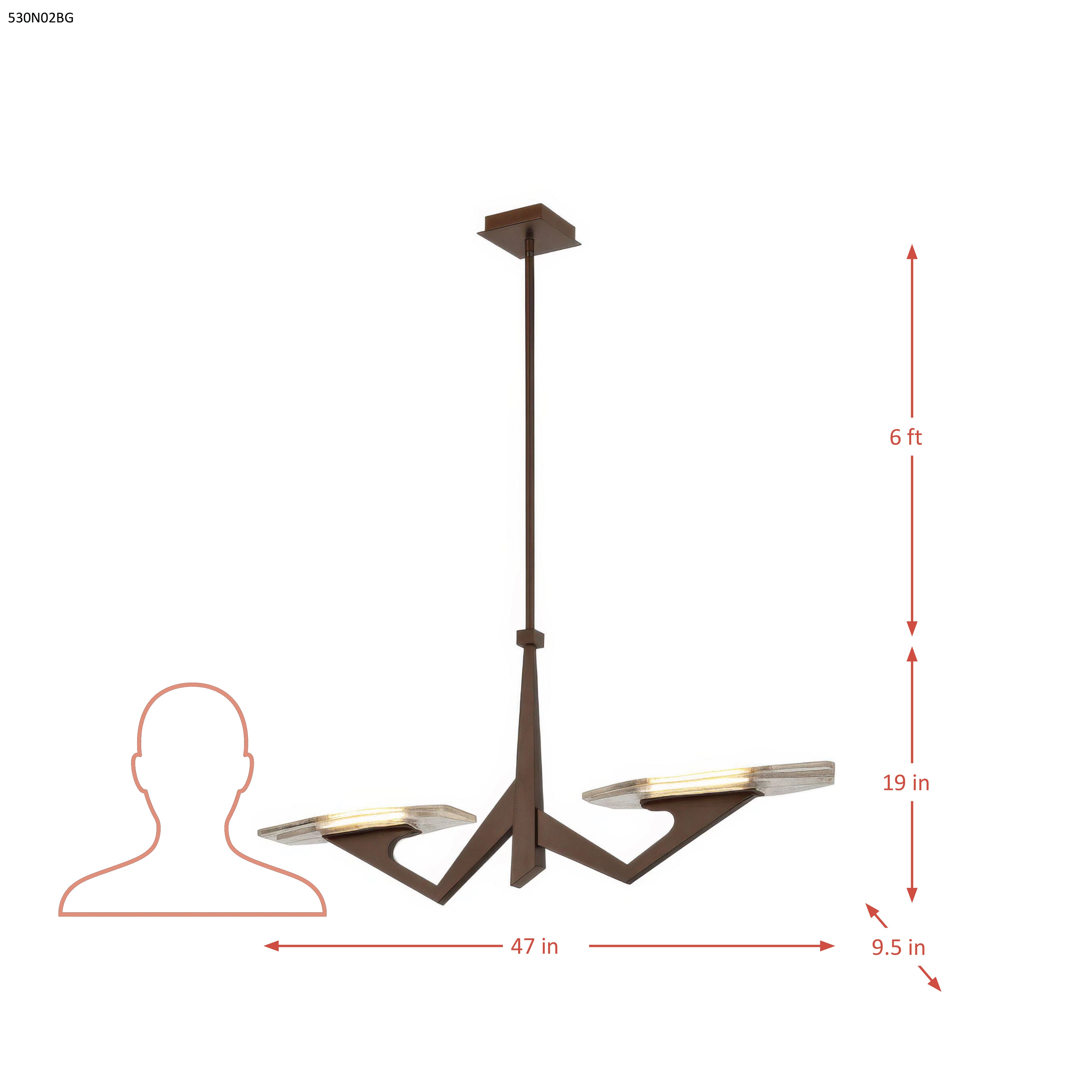 Down the Wrong Path 2 Light Medium Linear Chandelier