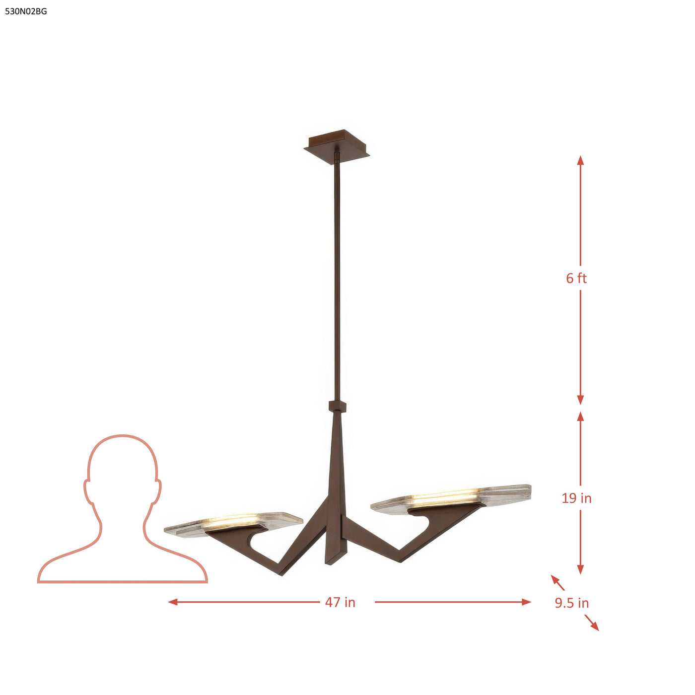 Down the Wrong Path 2 Light Medium Linear Chandelier