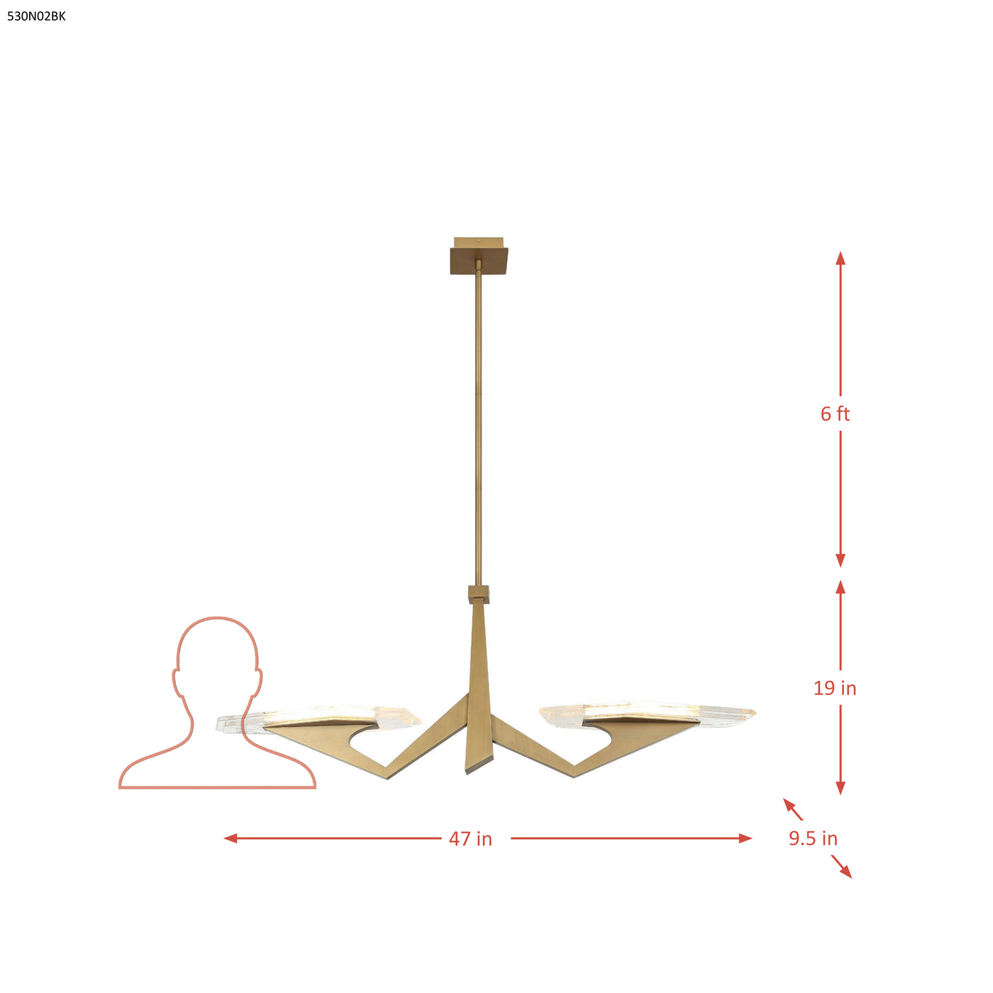 Down the Wrong Path 2 Light Medium Linear Chandelier