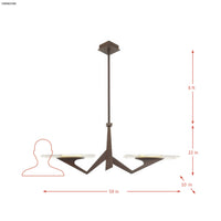Down the Wrong Path 2 Light Large Linear Chandelier