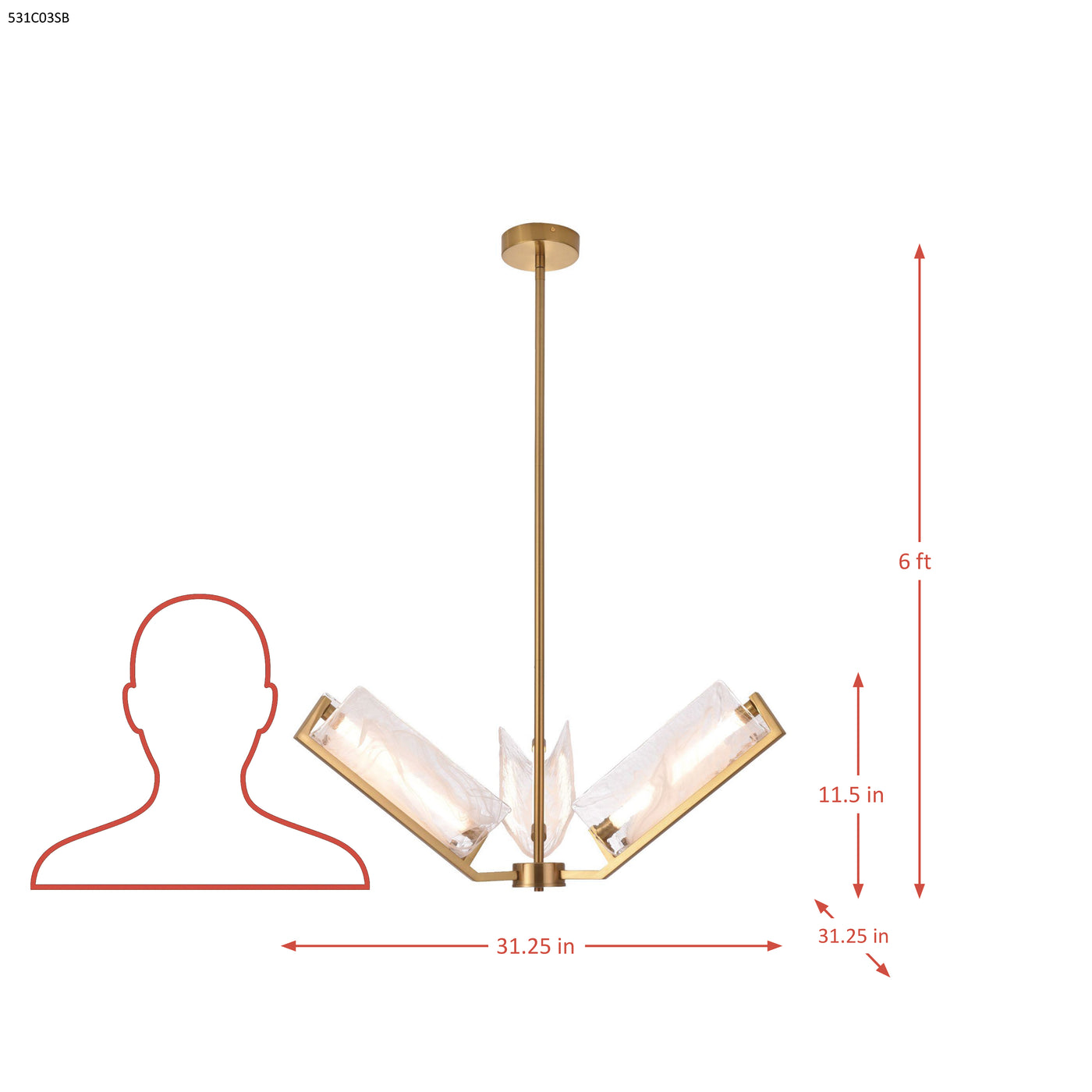 Mingle 3 Light Chandelier