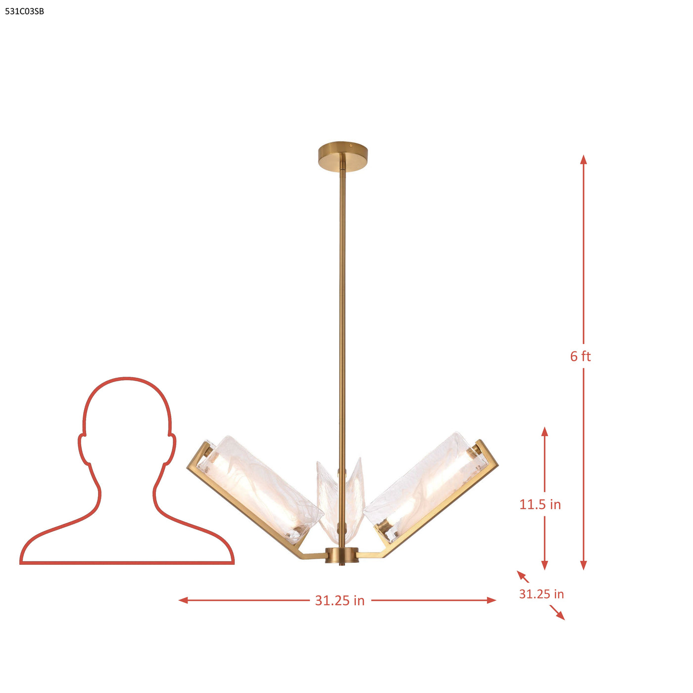 Mingle 3 Light Chandelier