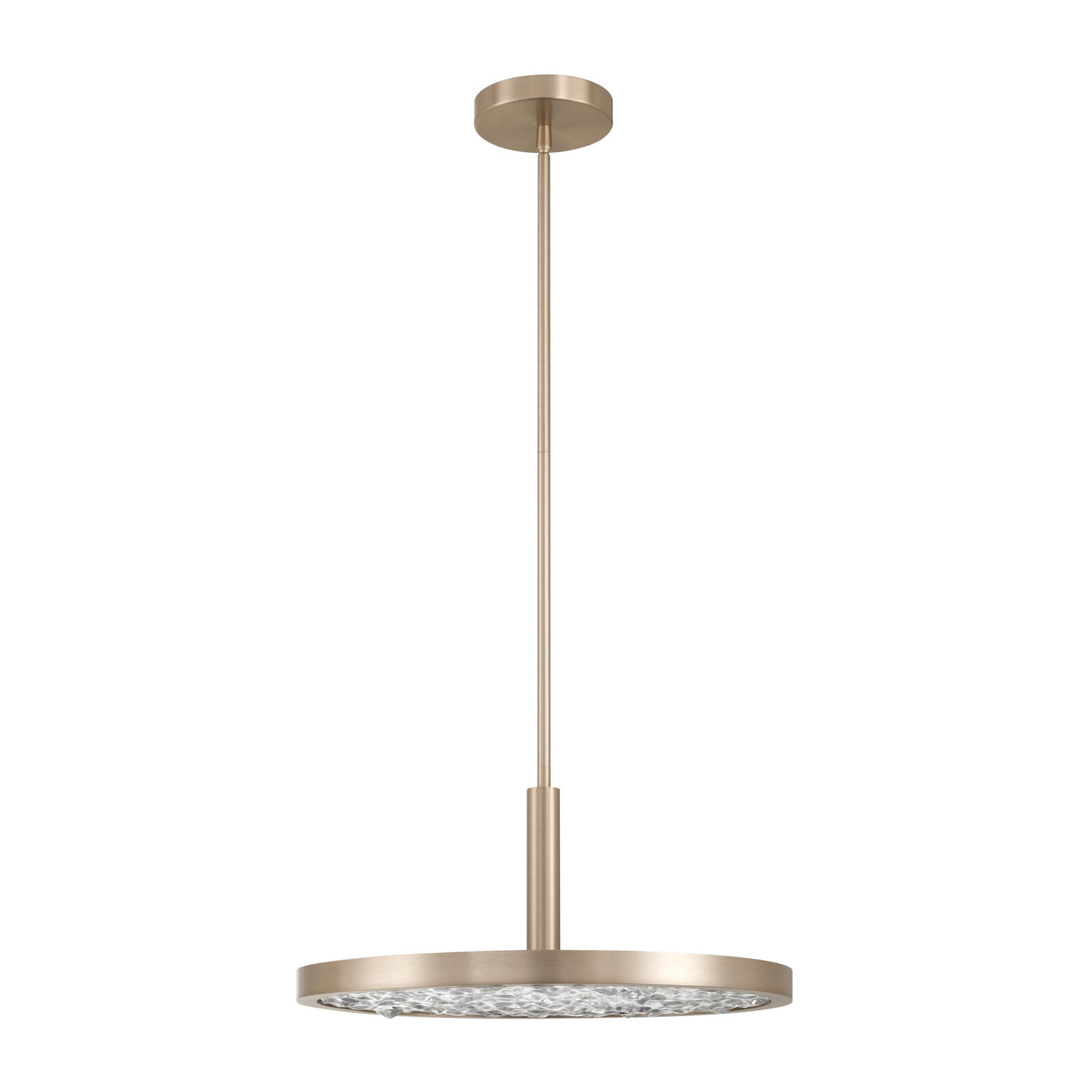 Courtney 18-inch Champagne Gold 5CCT LED Convertible Pendant with Clear Water Glass