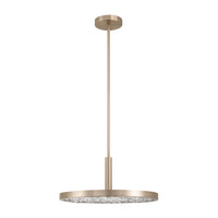 Courtney 18-inch Champagne Gold 5CCT LED Convertible Pendant with Clear Water Glass