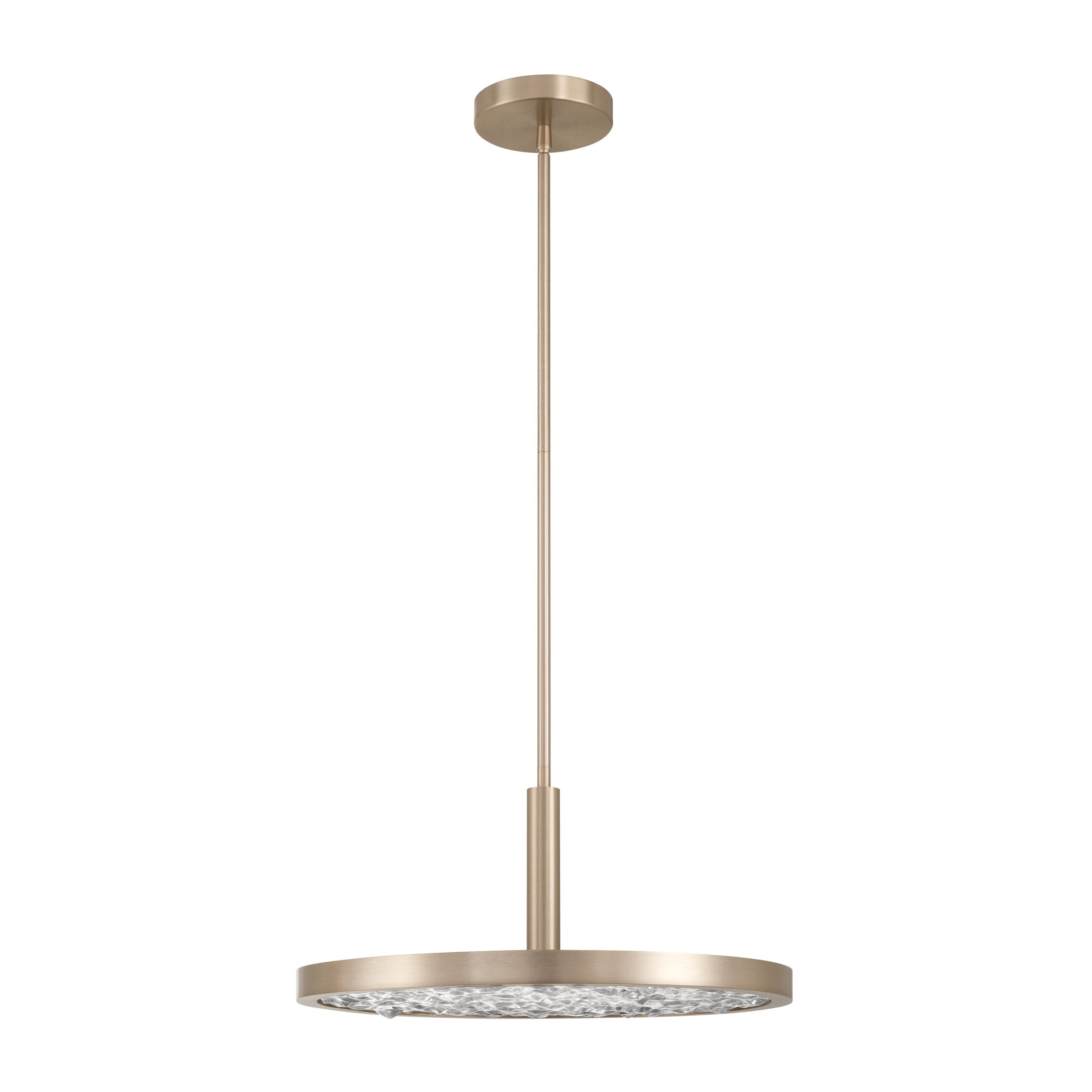 Courtney 18-inch Champagne Gold 5CCT LED Convertible Pendant with Clear Water Glass