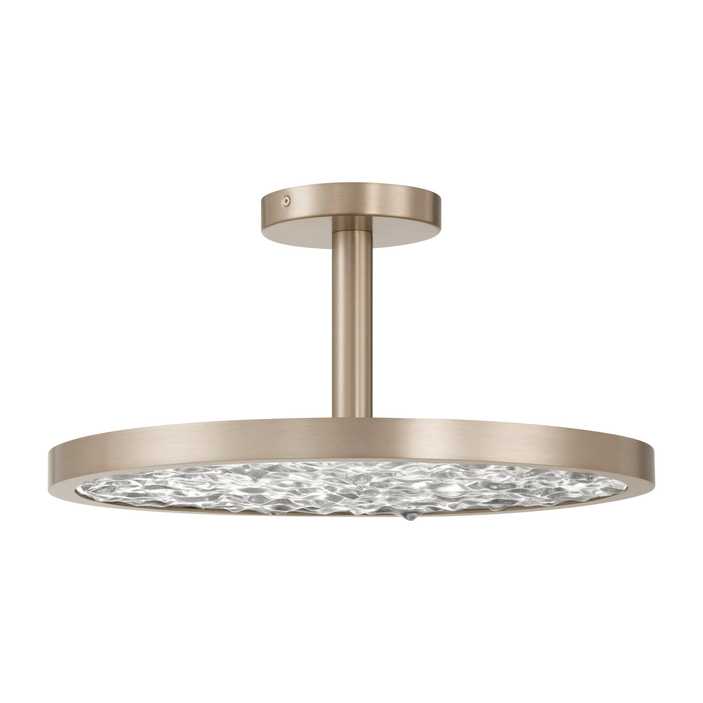 Courtney 18-inch Champagne Gold 5CCT LED Convertible Pendant with Clear Water Glass