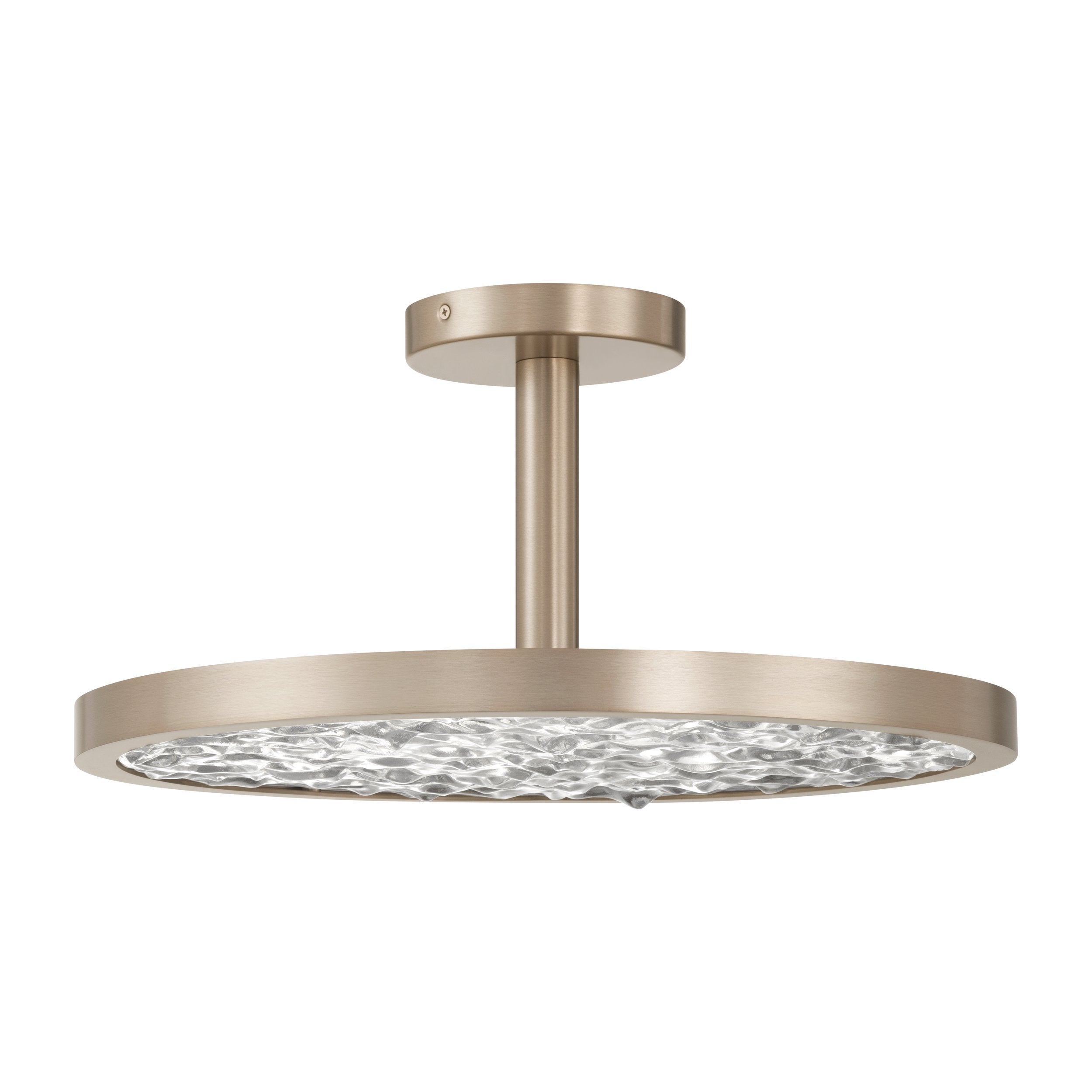 Courtney 18-inch Champagne Gold 5CCT LED Convertible Pendant with Clear Water Glass