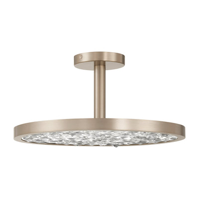 Courtney 18-inch Champagne Gold 5CCT LED Convertible Pendant with Clear Water Glass
