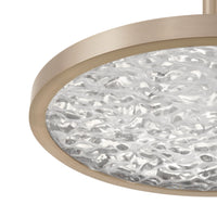 Courtney 18-inch Champagne Gold 5CCT LED Convertible Pendant with Clear Water Glass