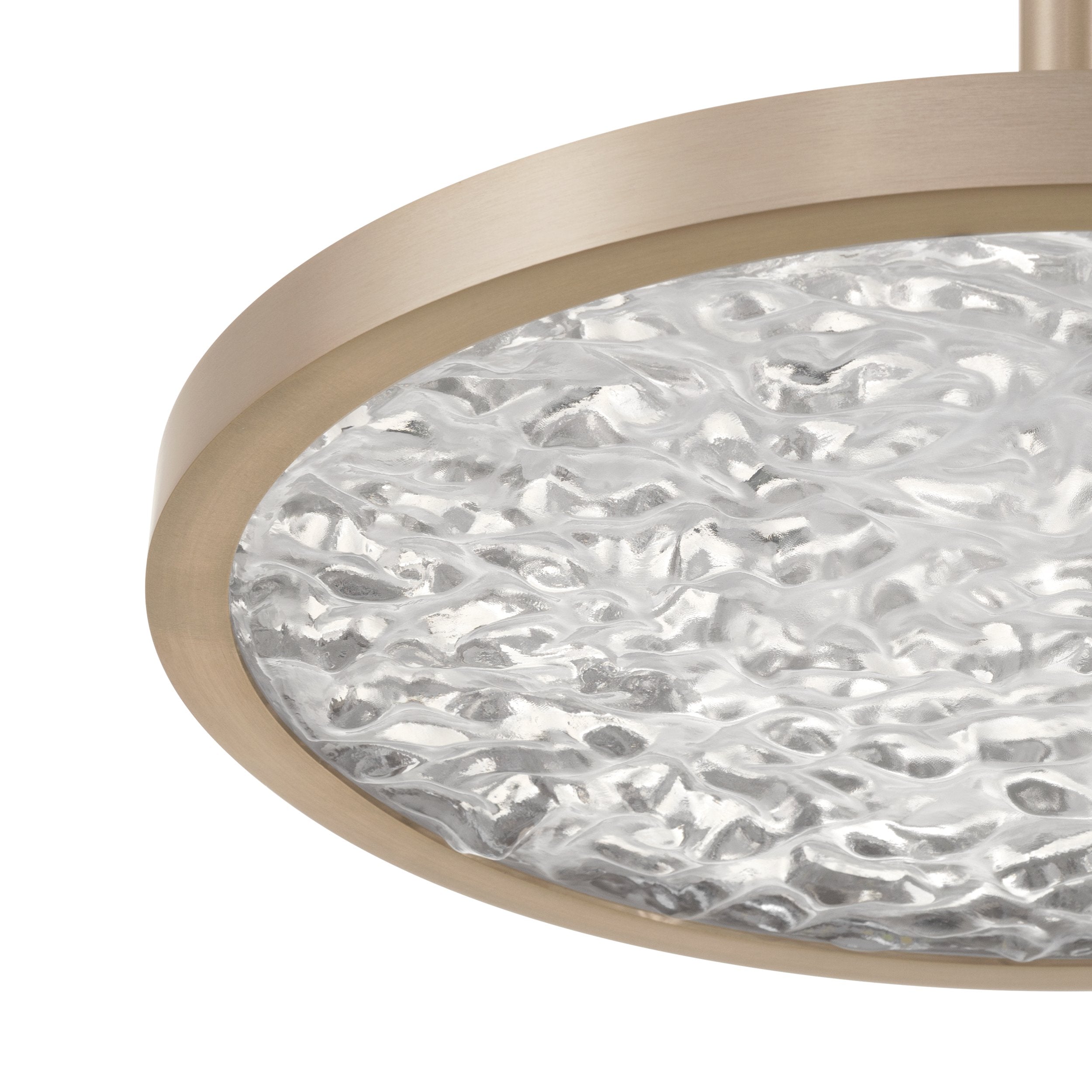 Courtney 18-inch Champagne Gold 5CCT LED Convertible Pendant with Clear Water Glass