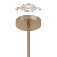 Courtney 18-inch Champagne Gold 5CCT LED Convertible Pendant with Clear Water Glass
