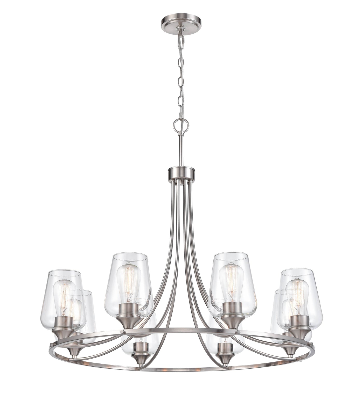 28'' Ashford Brushed Nickel 8 Light Chandelier