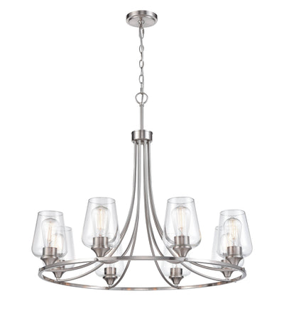 28'' Ashford Brushed Nickel 8 Light Chandelier