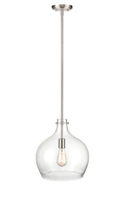 13-inch Brushed Nickel 1-Light Pendant Light