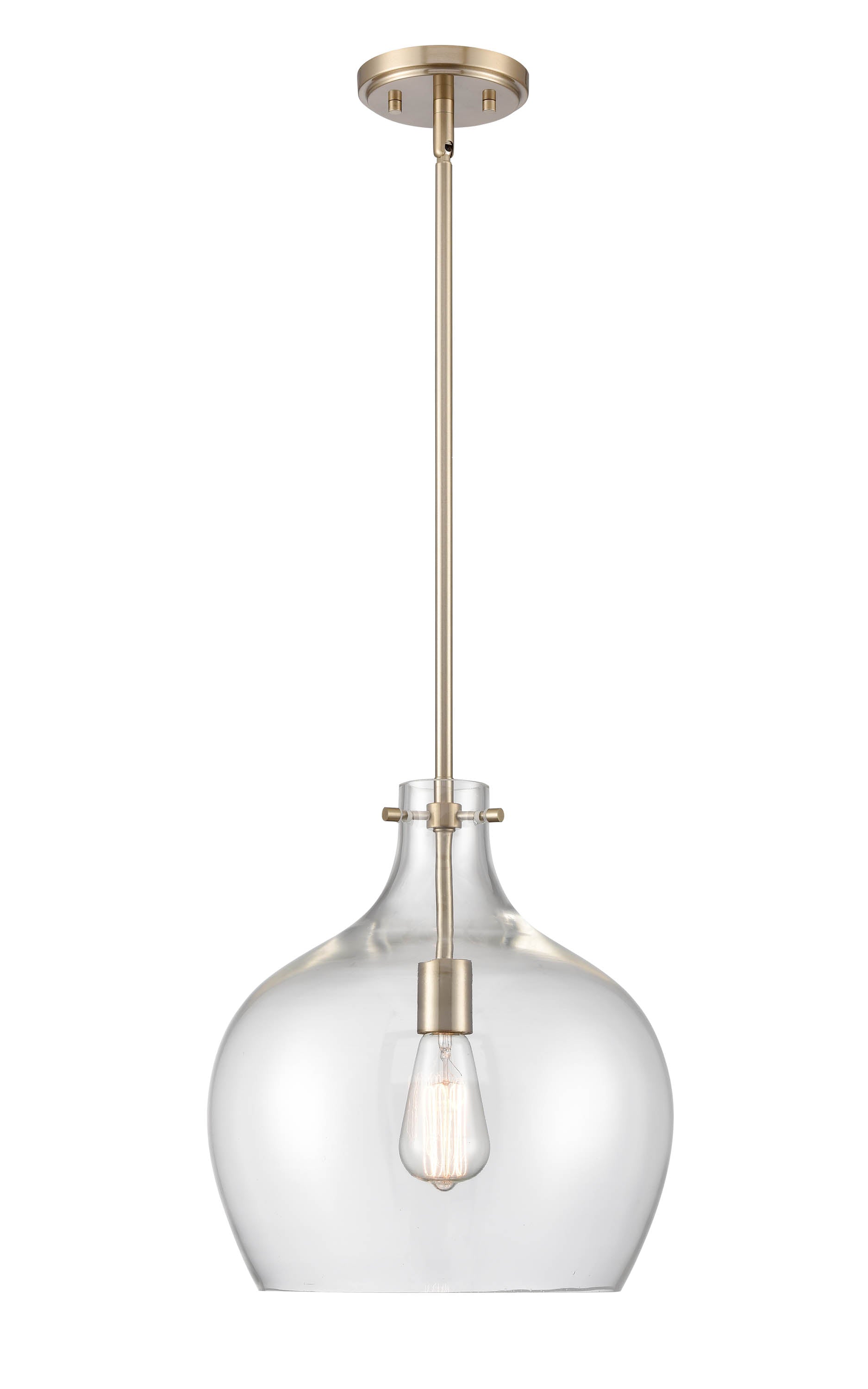 13-inch Modern Gold 1-Light Pendant Light