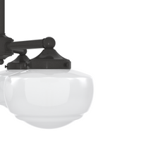 Saddle Creek 20.25-inch 3-light Noble Bronze Convertible Chandelier with Cased White Glass