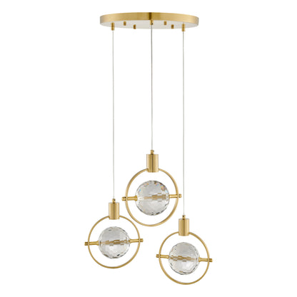 Hollywood Circle 3 Light Pendant | Gold
