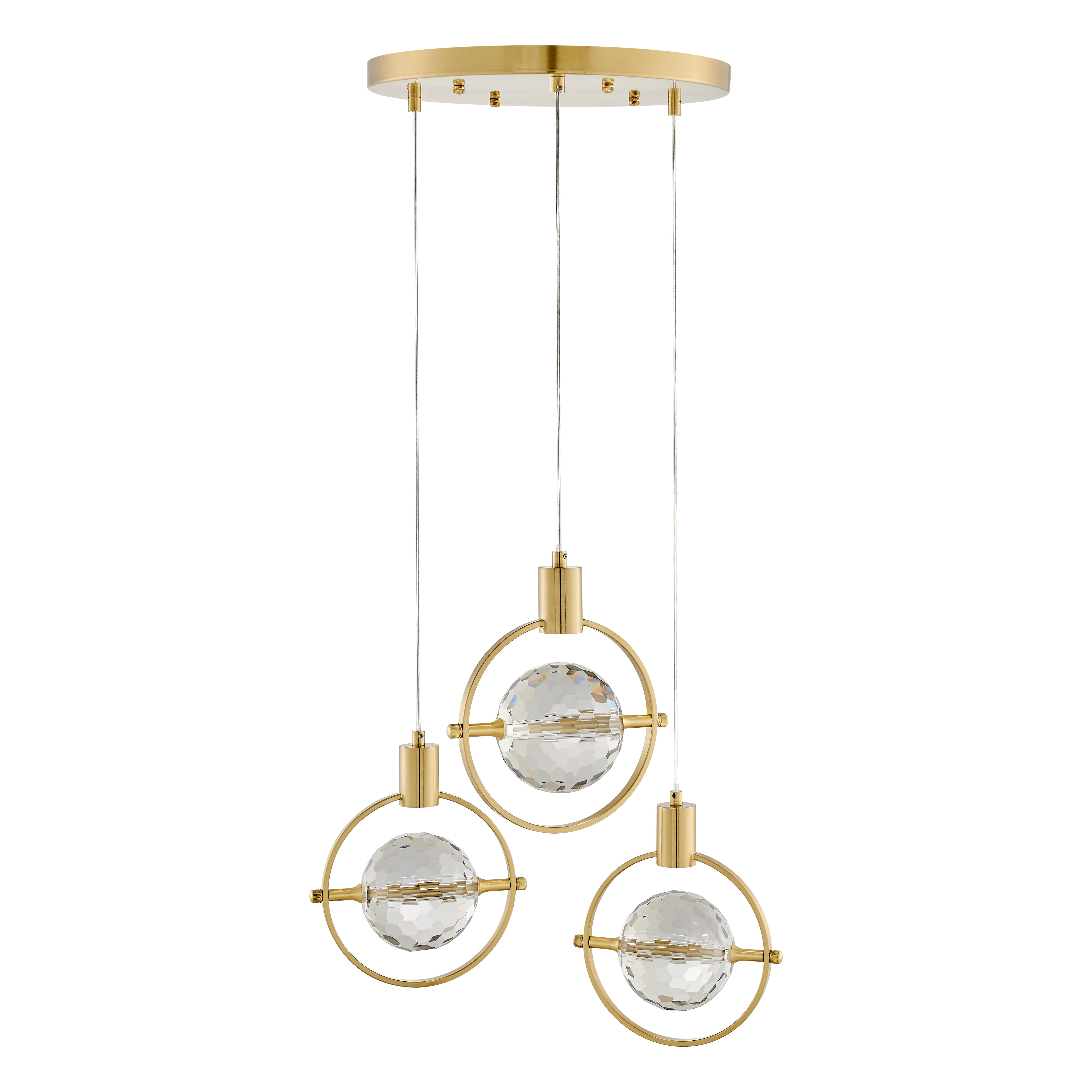 Hollywood Circle 3 Light Pendant | Gold