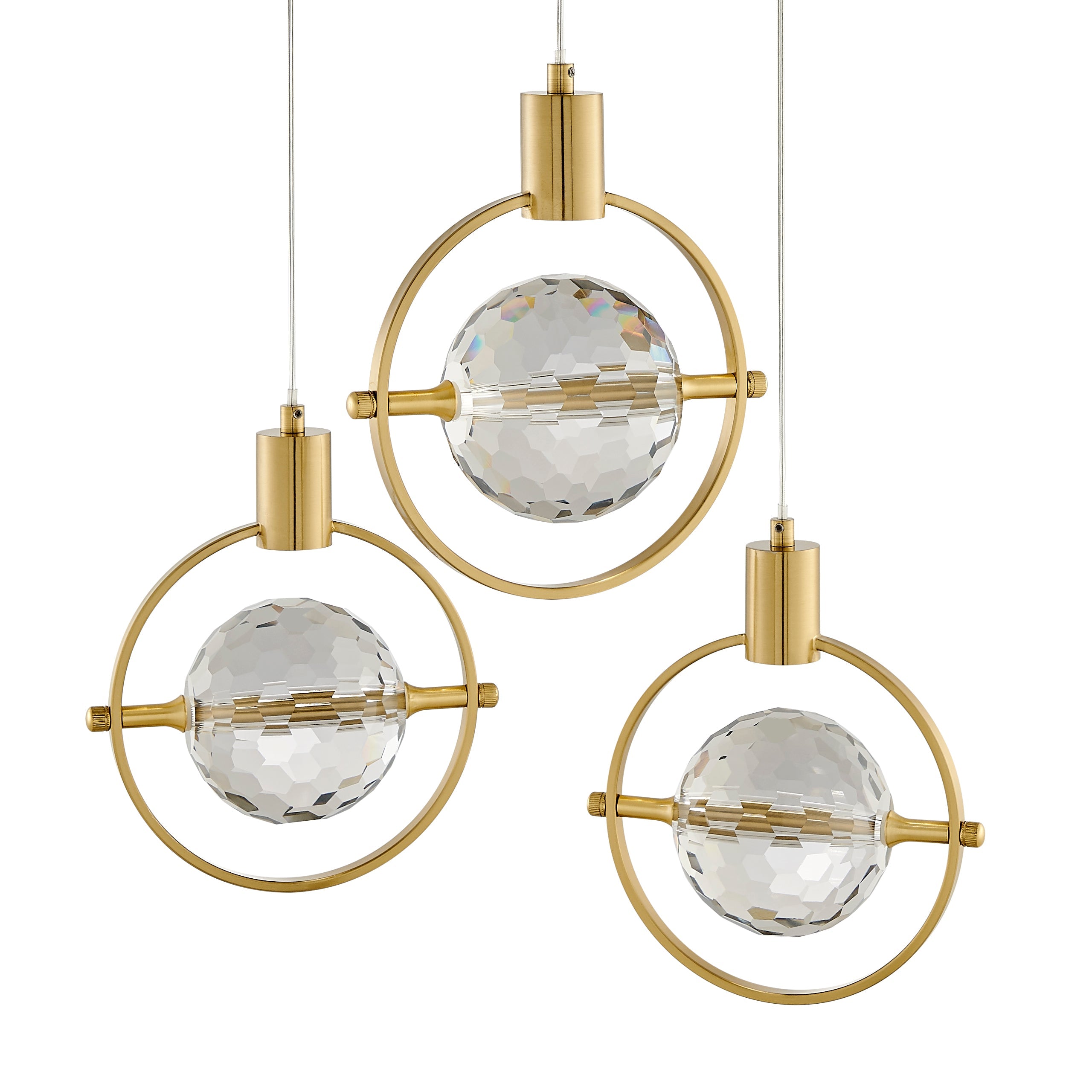 Hollywood Circle 3 Light Pendant | Gold
