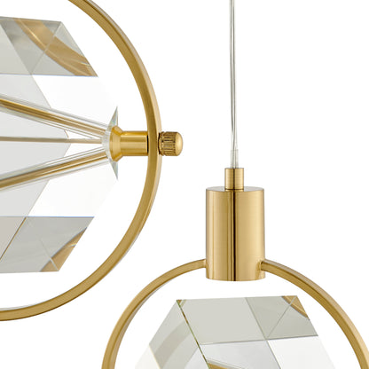 Hollywood Cube 3 Light Pendant | Gold