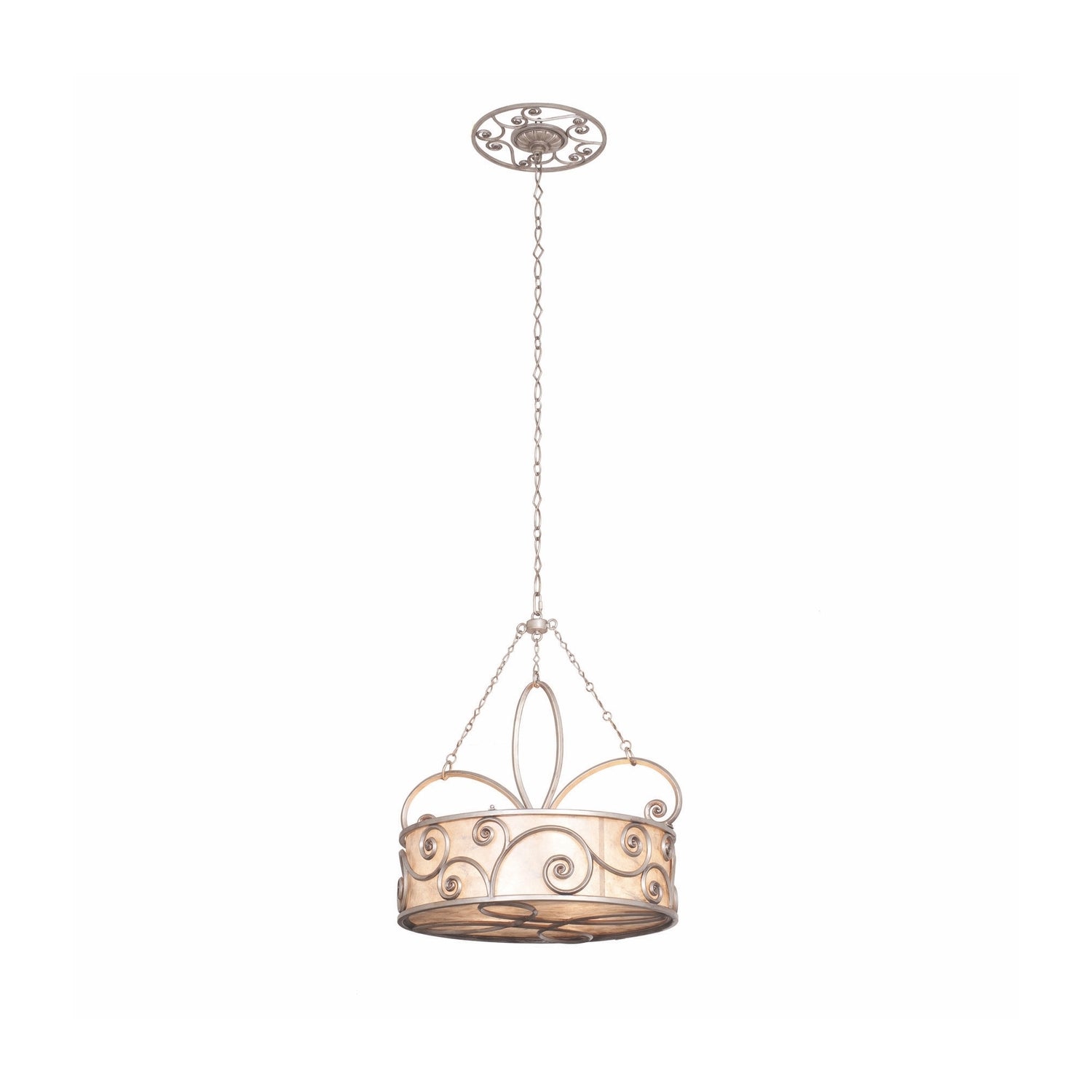 33.6'' Windsor 4 Light Aged Silver Pendant