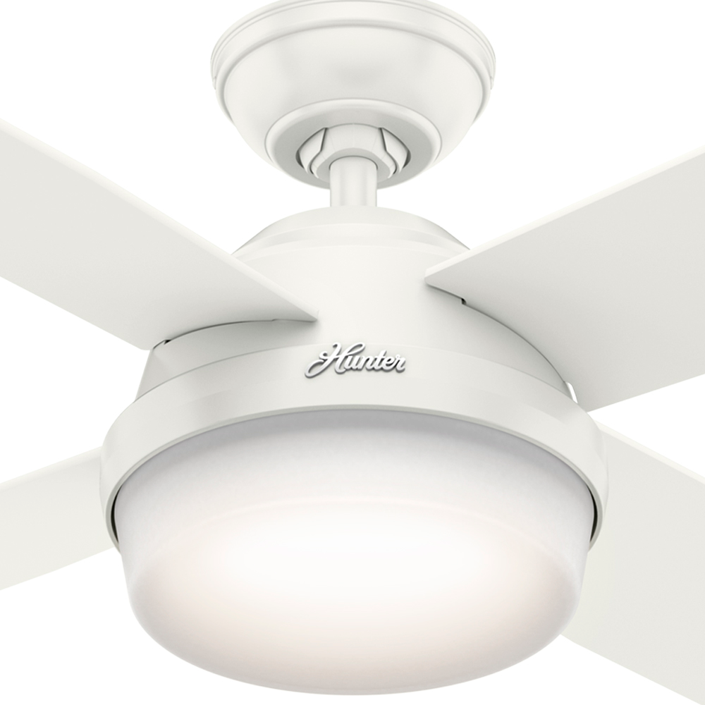 52 inch Dempsey Fresh White Damp Rated Ceiling Fan with LED Light Kit and Handheld Remote
