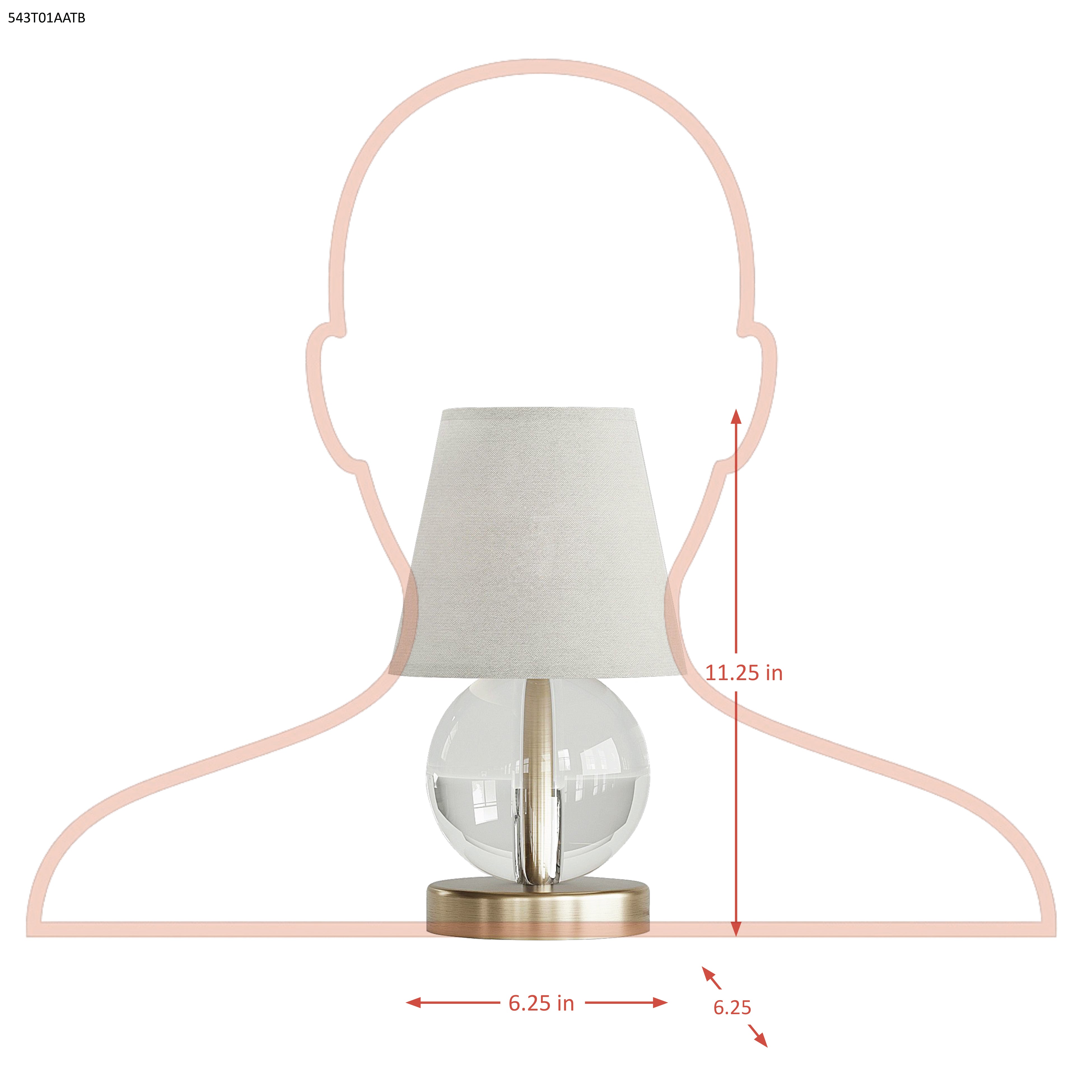 Mona & Lisa 1 Light Spherical Crystal Table Lamp