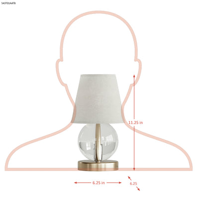 Mona & Lisa 1 Light Spherical Crystal Table Lamp