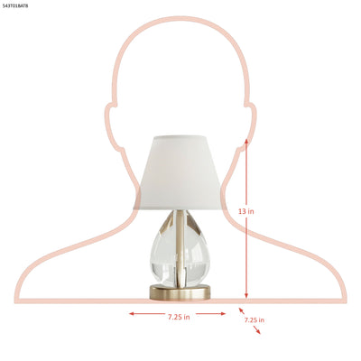 Mona & Lisa 1 Light Oblong Crystal Table Lamp