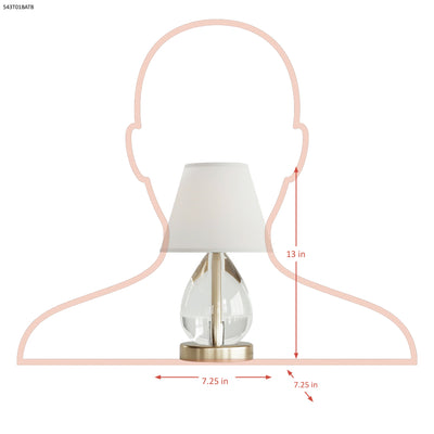 Mona & Lisa 1 Light Oblong Crystal Table Lamp