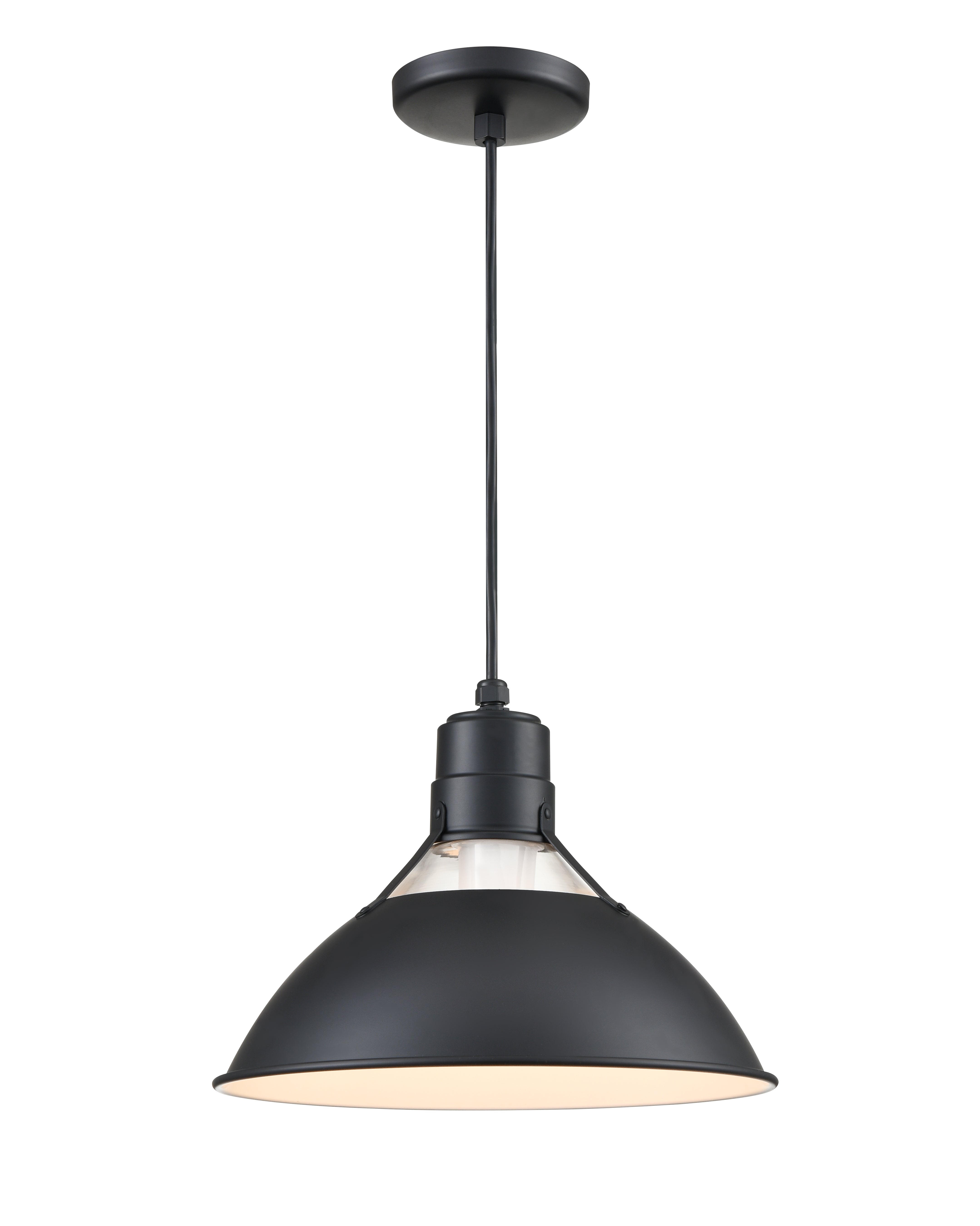 9.75'' R Series Satin Black 1 Light Pendant