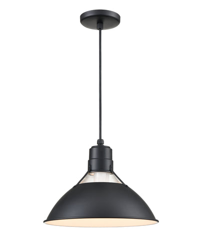 9.75'' R Series Satin Black 1 Light Pendant