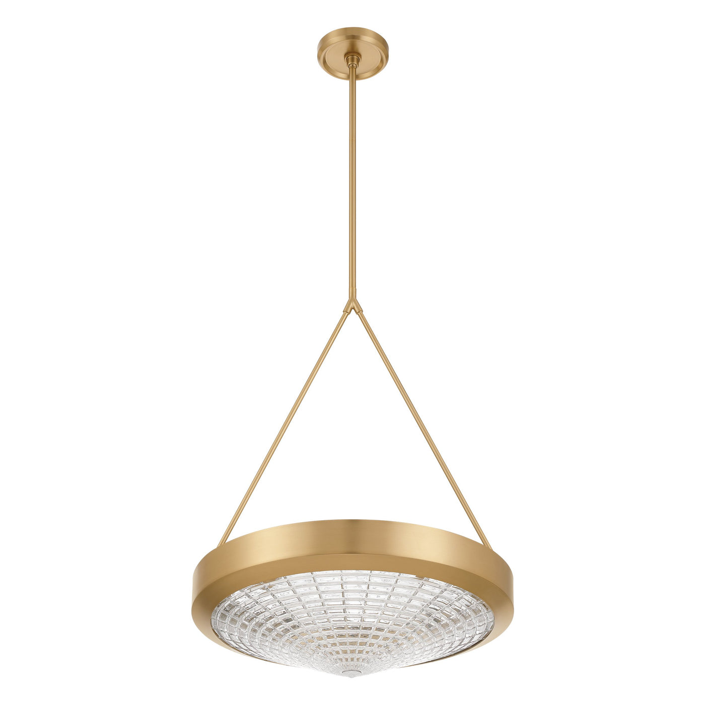Agate 20-inch 4-light Champagne Gold Pendant Light with Clear Holophane Glass Shade