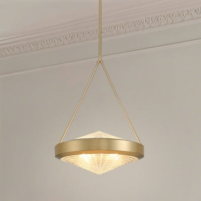 Agate 20-inch 4-light Champagne Gold Pendant Light with Clear Holophane Glass Shade