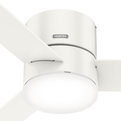 52 inch Minimus Fresh White Low Profile Ceiling Fan with LED Light Kit and Handheld Remote