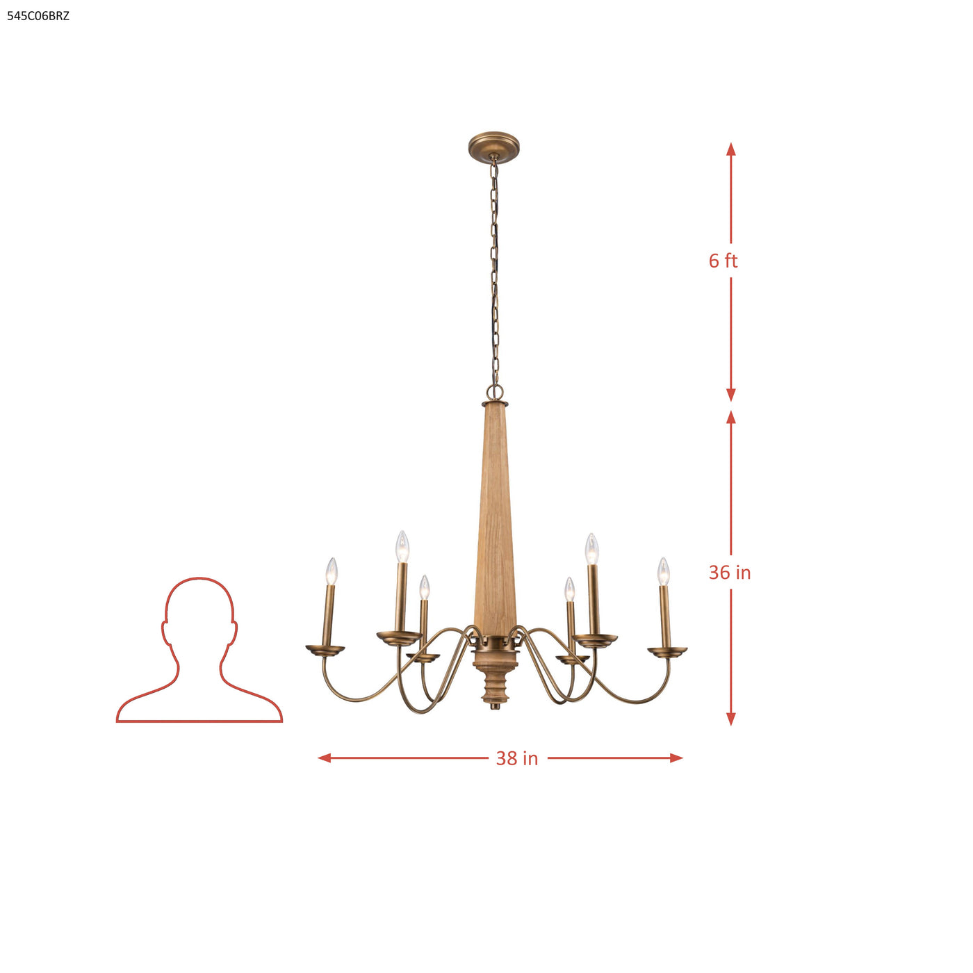 Dinner at 6 Light Chandelier