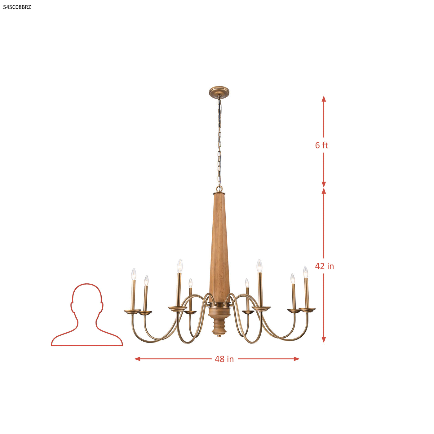 Dinner at 8 Light Chandelier