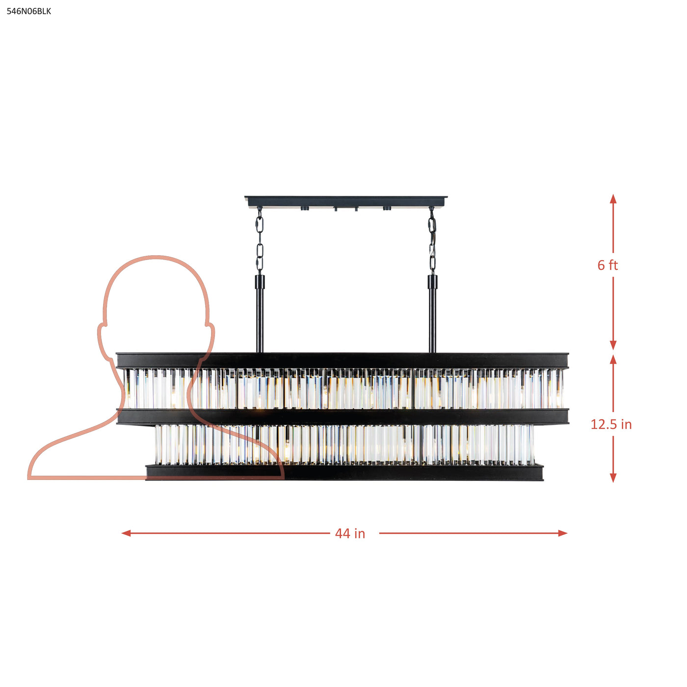 Double Take 6 Light 2-Tier Linear Chandeliers