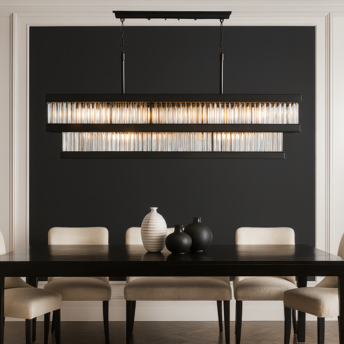 Double Take 6 Light 2-Tier Linear Chandeliers