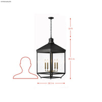 Midnight Manor Large 4 Light Pendant