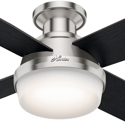 52 inch Dempsey Brushed Nickel Low Profile Ceiling Fan with LED Light Kit and Handheld Remote