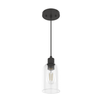 Lochemeade 4.5-inch 1-light Noble Bronze Pendant with Clear Seeded Glass