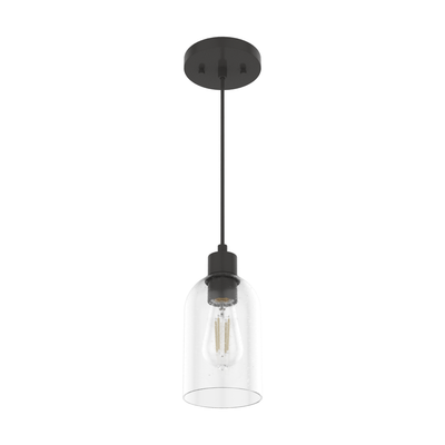 Lochemeade 4.5-inch 1-light Noble Bronze Pendant with Clear Seeded Glass