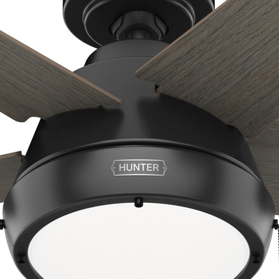 44 inch Burroughs Matte Black Ceiling Fan with LED Light Kit and Pull Chain